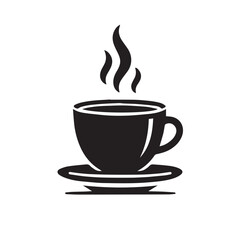 Obraz premium Coffee cup silhouette vector. Teacup vector design. Hot coffee cup logo, icon.