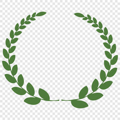 Green wreaths and branches with leaves. Hand drawing laurel wreaths and branches collection. Laurels wreaths, swirls, twigs and flower ornaments. Herbs, flowers and plants elements. Design elements.