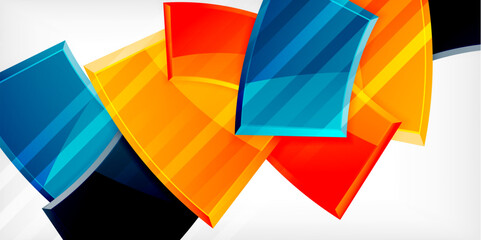 Round 3d shapes, plates background. Creative composition design template