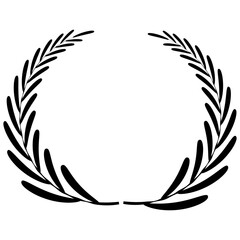 Wreaths and branches with leaves. Hand drawing laurel wreaths and branches collection. Laurels wreaths, swirls, twigs and flower ornaments. Herbs, flowers and plants elements. Design elements.