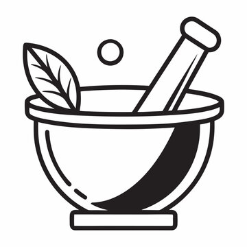 recommend clip art: Minimalist Mortar and Pestle Lab Tool Silhouette Vector