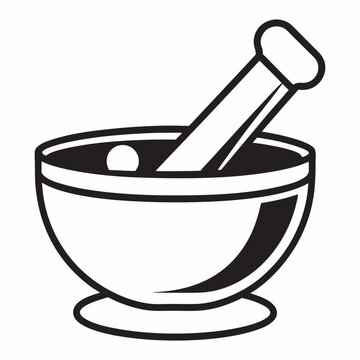 recommend clip art: Laboratory Mortar and Pestle Silhouette Vector Illustration