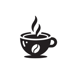 Obraz premium Coffee cup silhouette vector. Teacup vector design. Hot coffee cup logo, icon.