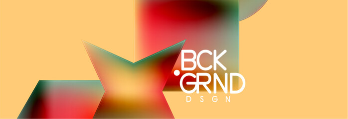 Neon color geometric shapes square triangle circle abstract background. Vector Illustration For Wallpaper, Banner, Background, Card, Book Illustration, landing page