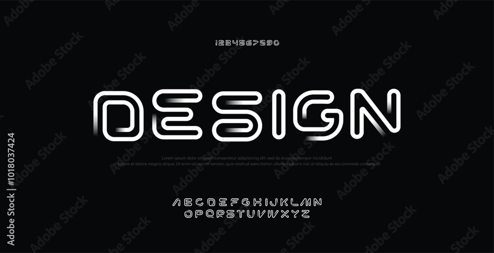 Poster Abstract modern urban alphabet fonts. Typography sport, technology, fashion, digital, future creative logo square design font. vector illustration