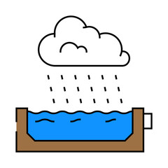 rainwater harvesting environmental line icon vector. rainwater harvesting environmental sign. isolated symbol illustration