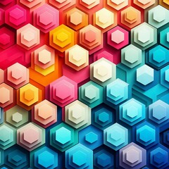 Colorful hexagonal background. Generated With Ai