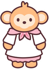 Monkey The Baker icon illustration for Bakery Shop