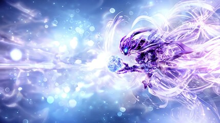 Obraz premium Futuristic Fantasy Character with Magical Power