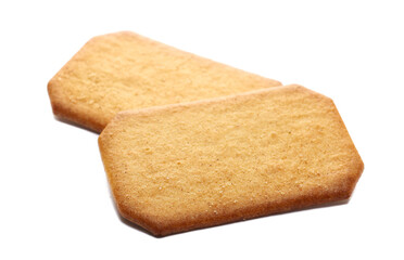 Sugar coated cinnamon biscuits isolated on white