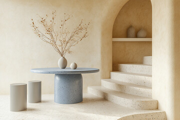 Japandi,minimalist interior design of modern living room,living room with japandi interior design,armchair and a round sofa,Interior design of modern apartment,Modern design solution,sofa,furniture,Ai