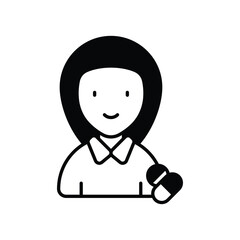 pharmacist glyph icon with white background vector stock illustration