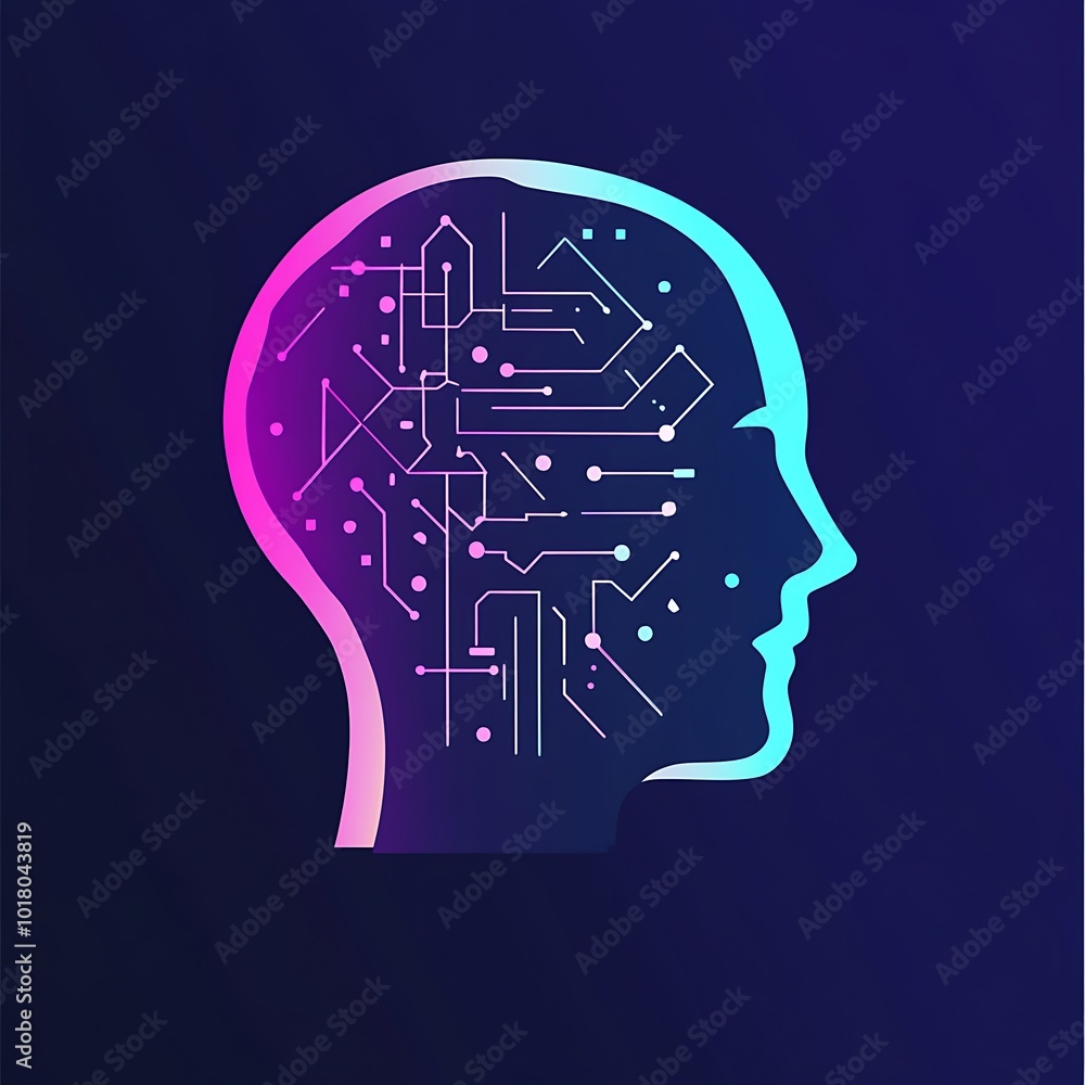 Poster bright neural circuits illuminated with colorful brain pathways on black