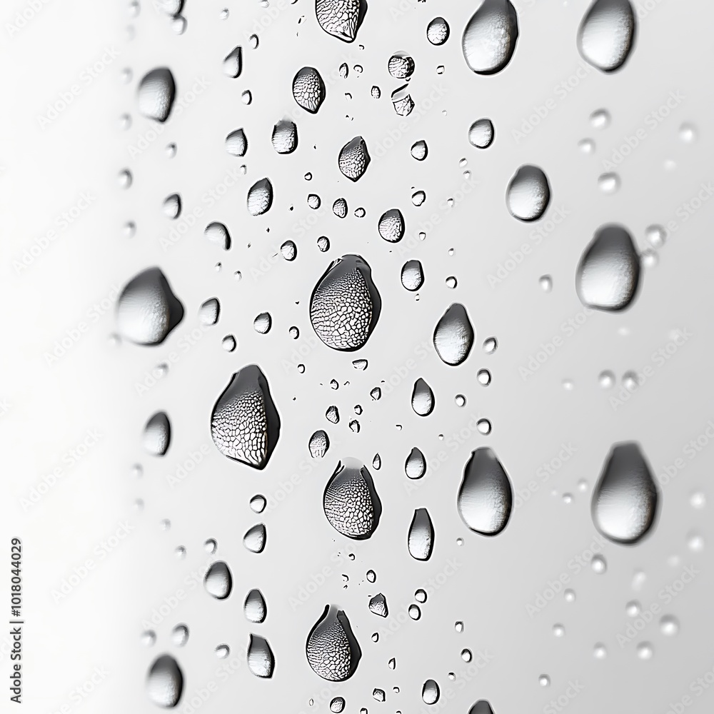 Poster close-up of water droplets on a smooth surface, creating a captivating abstract pattern.