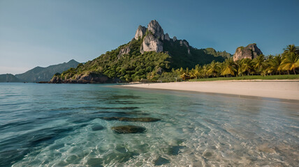 Obraz premium Tropical Paradise with Clear Waters