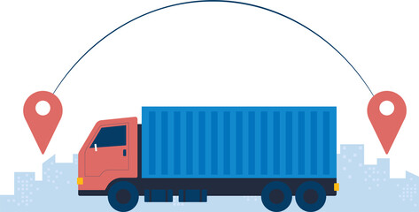 Cargo Truck on Highway for Efficient Transportation and Logistics Services. High Speed Freight Delivery, Supply Chain Optimization. PNG Fine