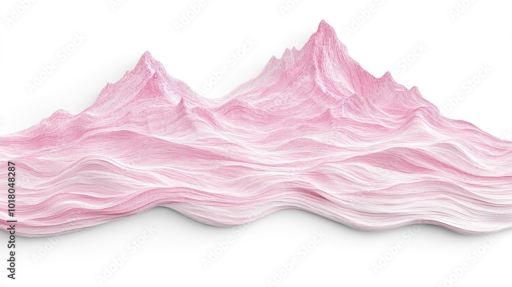 Poster flat vector pink chart design with a 3d floating effect on a white backdrop, light gray accents in t