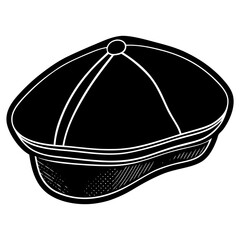 Beret Silhouette vector, Fashion item. Fashion Accessories