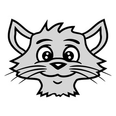 Home Cat Looks Adorable Happy Sweet Little Smile Face Kitten Pet Design Funny Cool Cartoon Cute Cats Lovers Comic Fun Love Kittens Adorable Feline Like Playful Kitties Fur Baby Illustration Paw Owners