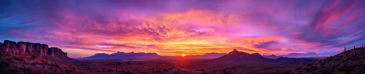 Wandcirkels Pruimkleur colorful Arizona desert sunset,   © Brian
