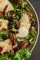  Fall Salad with Arugula, Apples, Cranberries, and Pecans - Close-Up