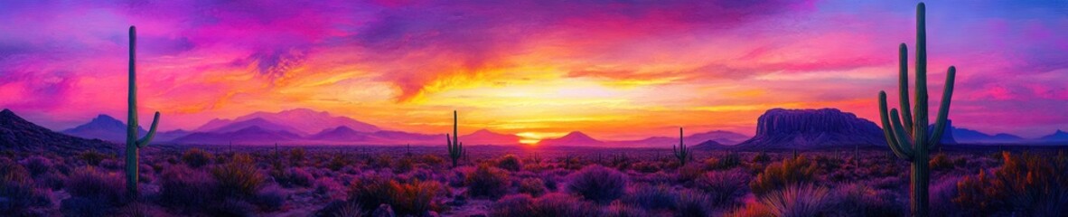 colorful Arizona desert sunset, 