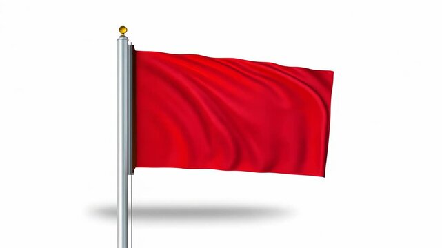  vibrant red flag waving gently, symbolizing alertness or a warning
