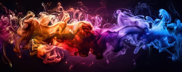 Obraz premium Abstract smoke photography, vibrant colors, high contrast, digital art, ethereal