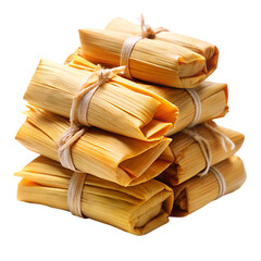Obraz premium Stack of tamales isolated on transparent background