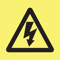 High voltage icon, Electrical Hazard Symbol, danger vector symbol isolated on white background.