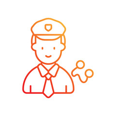 policeman gradient icon with white background vector stock illustration
