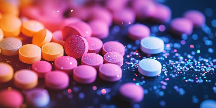 MDMA and ecstacy - molly recreational drug concept