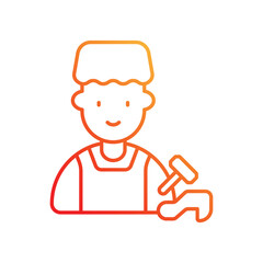 shoemaker gradient icon with white background vector stock illustration