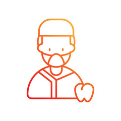 dentist gradient icon with white background vector stock illustration