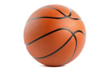 Fototapeta premium Isolated Vibrant Orange Basketball on White Background