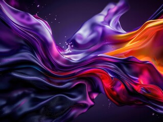 Obraz premium Fluid simulations in motion, vibrant colors, abstract, digital art, dynamic