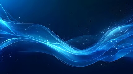 Abstract blue background data technology glowing lines