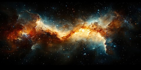 Naklejka premium Colorful abstract wallpaper texture background illustration, Universe and time travel between stars and planets