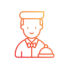 waiter gradient icon with white background vector stock illustration