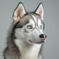 Obraz premium Majestic Husky Portrait on White Background