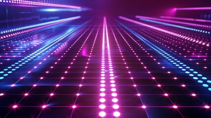 Obraz premium Neon Grid Pathway