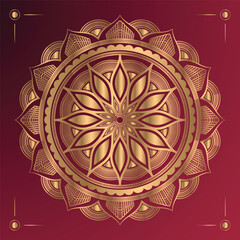 Luxury mandala round ornament pattern background premium vector