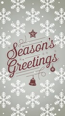 Naklejka premium Festive Winter Card with Snowflakes and Greetings