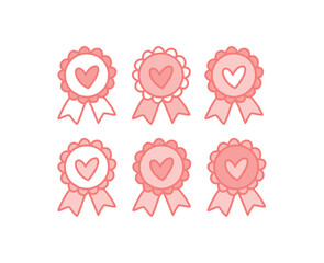 Award badges vector set illustration