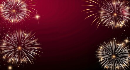 Burgundy and gold theme abstract sparkles and fireworks background wallpaper