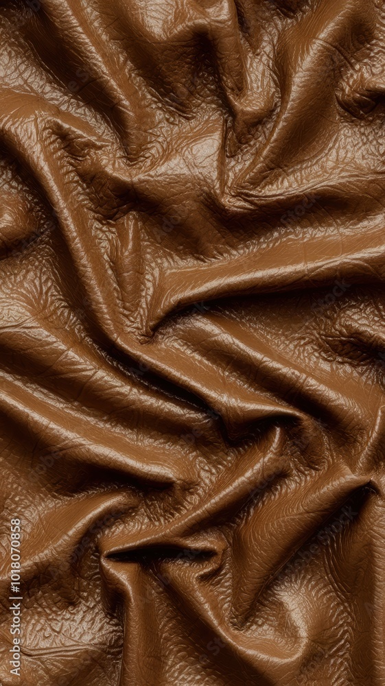 Poster Textured Brown Fabric in Waves and Creases