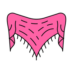 shawl knitting wool line icon vector. shawl knitting wool sign. isolated symbol illustration