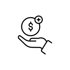 Ad fund outline icons, minimalist vector illustration ,simple transparent graphic element .Isolated on white background