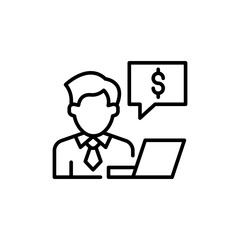 Entrepreneur outline icons, minimalist vector illustration ,simple transparent graphic element .Isolated on white background