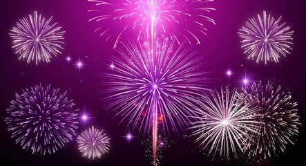 Purple theme abstract sparkles and fireworks background wallpaper